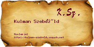 Kulman Szebáld névjegykártya